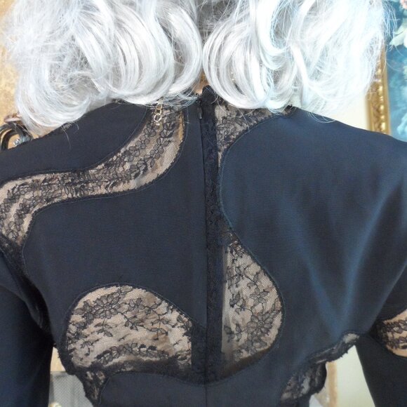 Stella McCartney Black Cocktail Dress w/Lace Inserts Detail Size S - Picture 13 of 16